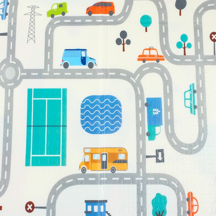 Коврик складной с рисунком «Дороги. Пандочка», двусторонний, размер 200х180 см 61896