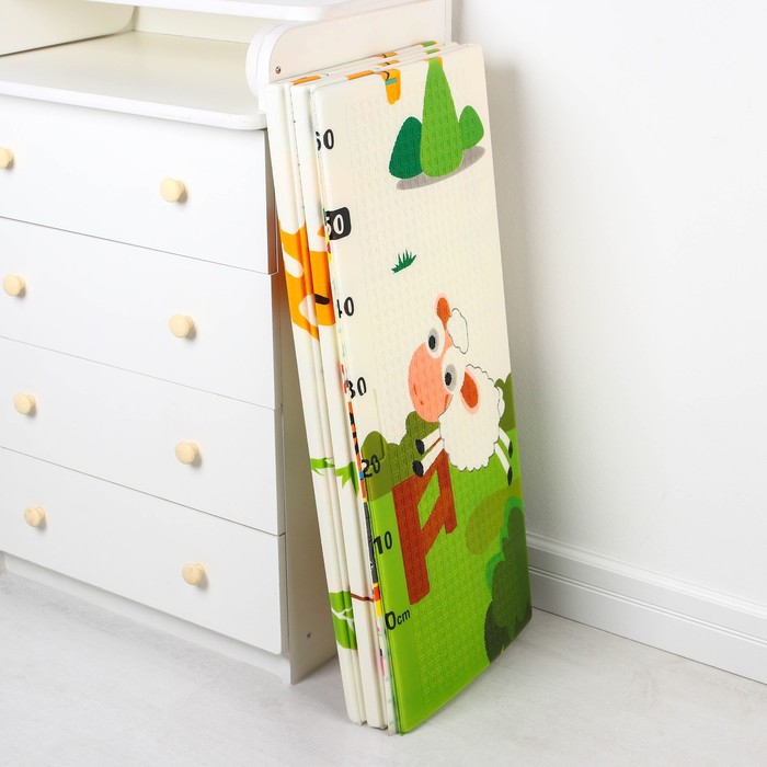 Коврик складной с рисунком «Паровозик. Жирафик», двусторонний, размер 200х180 см 61897