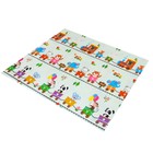 Игровой коврик для детей складной «Паровозик. Жирафик», двусторонний, размер 200х180x0,9 см, Крошка Я - фото 24997332