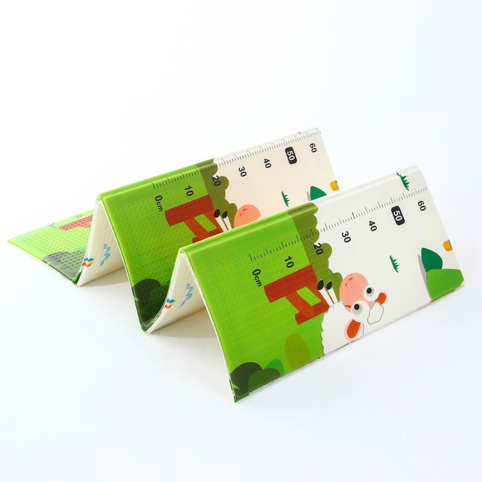 Коврик складной с рисунком «Паровозик. Жирафик», двусторонний, размер 200х180 см 61897