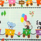 Игровой коврик для детей складной «Паровозик. Жирафик», двусторонний, размер 200х180x0,9 см, Крошка Я - фото 24997326