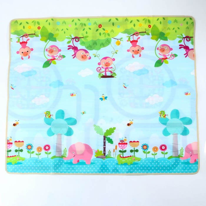 Коврик складной с рисунком «Дороги. Крокодильчик», двусторонний, размер 200х180 см 61898