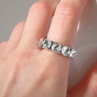 Кольцо «Драгоценность» мягкие квадраты, цвет белый в серебре, безразмерное - Фото 2