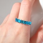 Кольцо «Драгоценность» квадраты, цвет голубой в серебре, безразмерное - фото 6859854