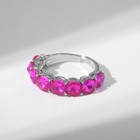 Кольцо «Драгоценность» круги, цвет розовый в серебре, безразмерное - фото 8979262