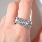 Кольцо «Драгоценность» рельсы, цвет белый в серебре, безразмерное - фото 22111633