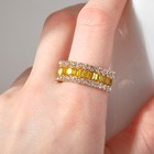 Кольцо «Драгоценность» рельсы, цвет жёлтый в золоте, безразмерное - Фото 4