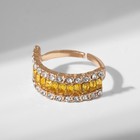 Кольцо «Драгоценность» рельсы, цвет жёлтый в золоте, безразмерное - Фото 3