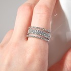 Кольцо «Минимал» разделение, цвет белый в серебре, безразмерное - Фото 2