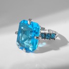 Кольцо «Драгоценность» дама, цвет голубой в серебре, безразмерное - фото 8979269
