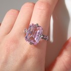 Кольцо «Драгоценность» дама, цвет розовый в серебре, безразмерное - фото 22111657