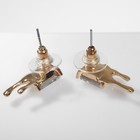 Серьги со стразами «Таяние» прямоугольник, цвет белый в золоте - фото 22111671