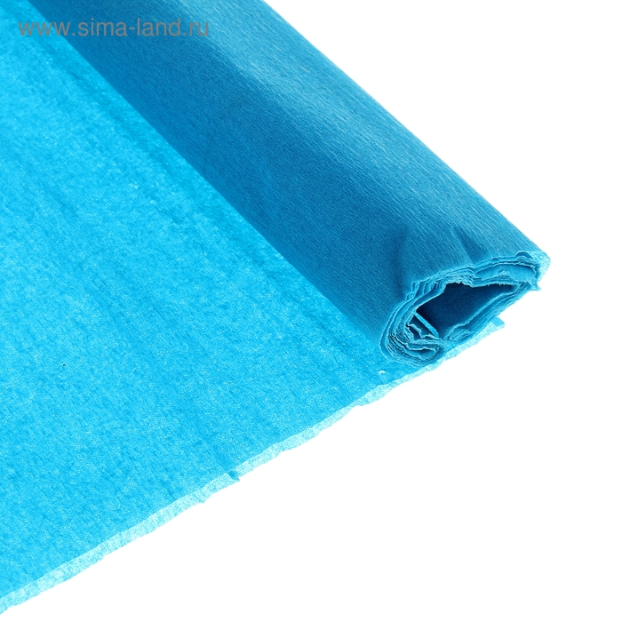 Бумага цветная креповая 50*250 см Небесно-голубая, 32 г/м2, в рулоне - Фото 1
