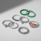 Кольцо набор 8 штук «Мечта» сердце, цветной с серебром, размер МИКС - фото 6859936