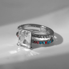 Кольцо «Драгоценность» две линии, цветное в серебре, размер 18 - Фото 2