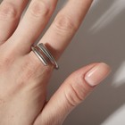 Кольцо «Минимал» две линии, цвет серебро, безразмерное - Фото 3