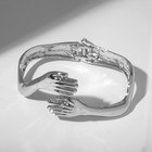 Браслет «Объятия», цвет серебро, 7 см - Фото 2