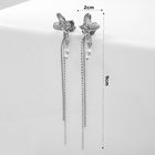 Серьги висячие «Мята» с жемчугом, цвет белый в серебре - фото 22111981