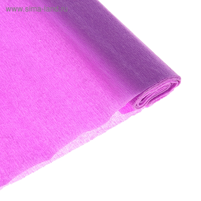 Бумага цветная креповая 50*250 см Фиолетовая, 32 г/м2, в рулоне - Фото 1