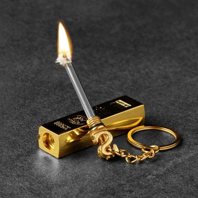 Вечная спичка «Слиток золота», туристическая 6 см, с кольцом