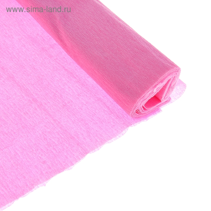 Бумага цветная креповая 50*250 см Розовая, 32 г/м2, в рулоне - Фото 1