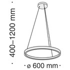 Светильник подвесной Maytoni MOD058PL-L32W4K, 1хLED, 37Вт, 60х60х120 см, 2200Лм, цвет белый - Фото 4