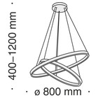 Светильник подвесной Maytoni MOD058PL-L74W4K, 2хLED, 88Вт, 80х80х120 см, 5200Лм, цвет белый - Фото 9