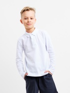 Джемпер поло для мальчика MINAKU: Basic Line KIDS, белый, рост 134 см - Фото 5