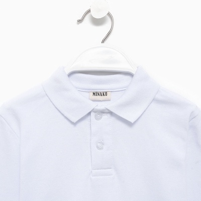 Джемпер поло для мальчика MINAKU: Basic Line KIDS, белый, рост 146 см