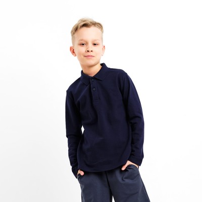 Джемпер поло для мальчика MINAKU: Basic Line KIDS, тёмно-синий, рост 98 см
