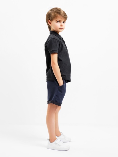 Футболка поло для мальчика MINAKU: Basic line, тёмно-серая, рост 98 см