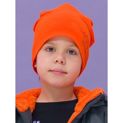 Шапка для мальчиков, размер 48-50, цвет оранжевый