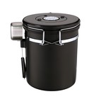 Герметичный контейнер для хранения молотого кофе и кофейных зерен, 1.5 л, 15х12 см, черный