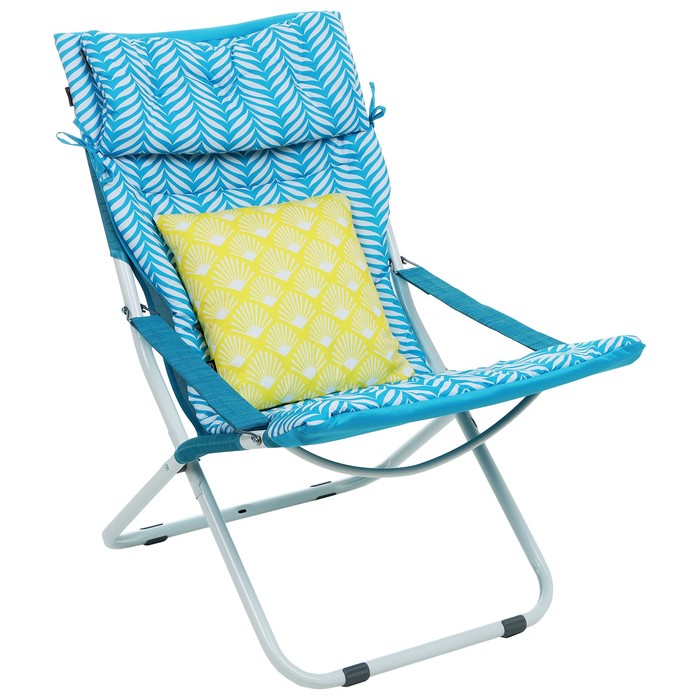 Кресло-шезлонг, матрас+подушка, цвет бирюзовый - фото 1907676501