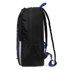 Рюкзак молодёжный, 38 х 29 х 16 см, Grizzly 351, эргономичная спинка, чёрный/синий RB-351-1_3 - Фото 4
