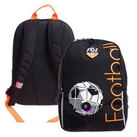 Рюкзак молодёжный, 38 х 29 х 16 см, эргономичная спинка, Grizzly 351, чёрный/оранжевый RB-351-1_5