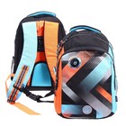 Рюкзак молодёжный, 40 х 27 х 20 см, Grizzly 352, эргономичная спинка, отделение для ноутбука, голубой/оранжевый RB-352-2_3 - фото 2120486