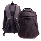 Рюкзак молодёжный, 47 х 32 х 17 см, эргономичная спинка, отделение для ноутбука, Grizzly 700, чёрный/серый RU-338-3_2 - фото 10370324