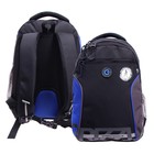 Рюкзак школьный, 40 х 27 х 16 см, Grizzly 259, эргономичная спинка, отделение для ноутбука, чёрный/синий RB-259-1m_2 - фото 8045934