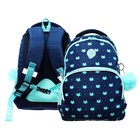 Рюкзак школьный, 40 х 27 х 20 см, Grizzly 360, эргономичная спинка, отделение для ноутбука, синий/зелёный RG-360-5_1 - фото 319361114