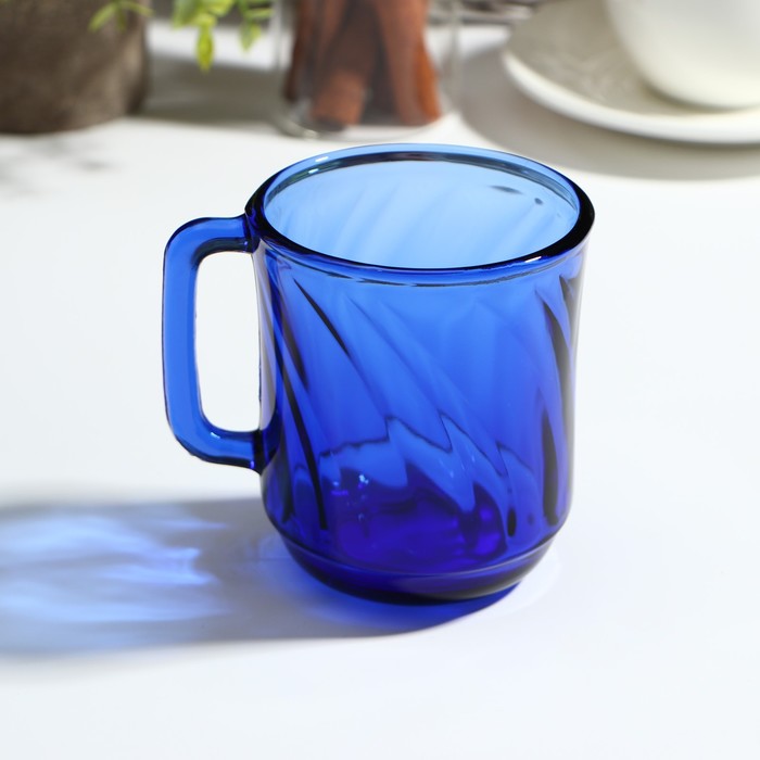 Кружка Sea Brim, 310 мл, стекло, цвет синий - фото 1926650562