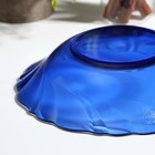 Тарелка глубокая Sea Brim, d=20 см, 650 мл, стекло, цвет синий - Фото 3