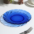 Тарелка плоская Sea Brim, d=21 см, стекло, цвет синий - Фото 2
