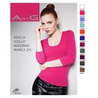 Джемпер женский бесшовный ARTG MAGLIA SCOLLO MADONNA MANICA 3/4 (hemlock, L/XL) - Фото 3