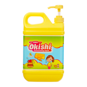 Средство для мытья посуды Okishi с ароматом бодрящего лимона, 1,5 кг