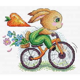 Набор для вышивания «Зайчик-велосипедист»