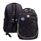 Рюкзак молодежный, эргономичная спинка Grizzly, чёрный/салатовый - фото 10370700