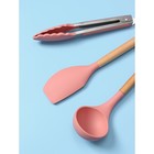 Набор кухонных принадлежностей Доляна «Фаварис», 7 предметов, 34×12,5×12,5 см, цвет розовый - фото 4375706