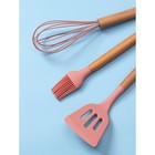 Набор кухонных принадлежностей Доляна «Фаварис», 7 предметов, 34×12,5×12,5 см, цвет розовый - фото 4375707