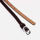 Ремень женский, ширина 1.2 см, винт, пряжка металл, цвет коричневый - фото 22113213